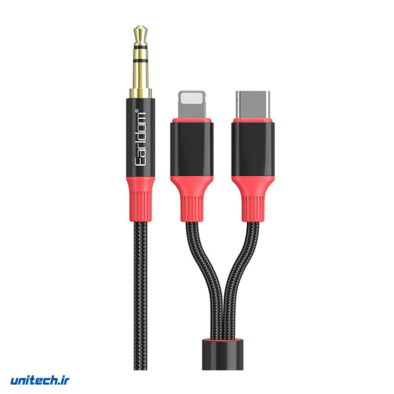 کابل تبدیل AUX به TypeCLightning ارلدام مدل ETAUX80 طول 1.2 متر2